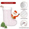 thumbnail image 5 of Daiia Pink Paw Print Christmas Stocking，18"Large Knitted Xmas Stocking for Kids, Family Stocking for Fireplace Christmas Holiday Party Decoration, 5 of 7