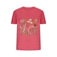 thumbnail image 2 of Aloohaidyvio Graphic T Shirts for Women,Summer Women's Boho Flower Crew Neck T Shirt 2024 Spring Vintage Flowers Printed Shirt Colorful Wildflower Casual Botanical Tops Tee, 2 of 4