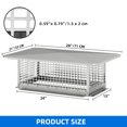 thumbnail image 2 of Dextrus 13" x 24" Fireplace Chimney Cap, Outdoor Chimney Cover, 304 Stainless Steel, with Flexible Metal Strips, Bolts & Gloves Included, 2 of 10