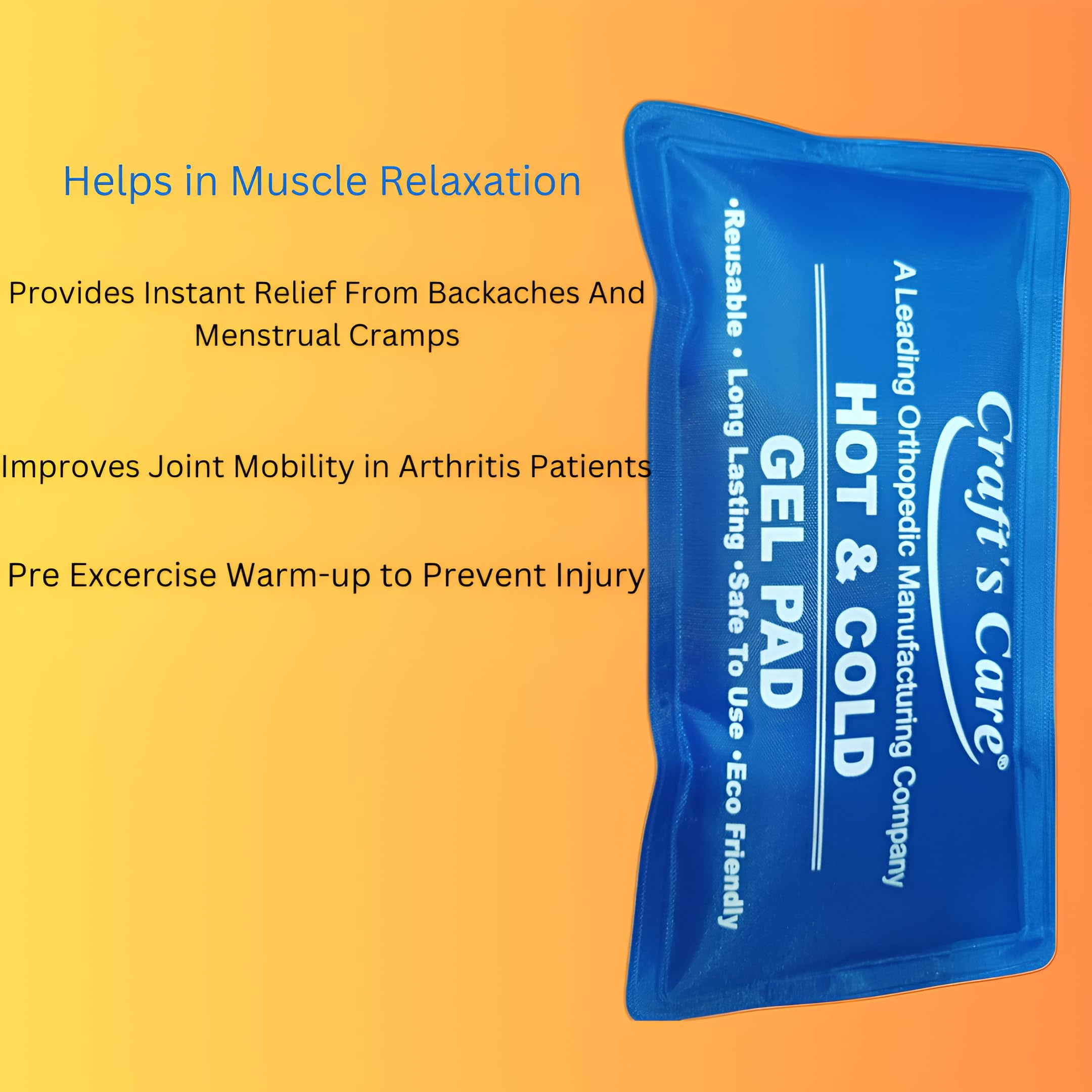 Craft's Care Hot & Cold Pack Gel Pad - Pain Relief Ice Pack, Multipurpose Therapy, Adult, 1 Piece