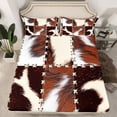 thumbnail image 2 of Homewish Farmhouse Cow Print Boy Girl Twin Sheet Sets 3pcs,Geometric Plaid Grid Twin Fitted Sheet Microfiber,Animal Print Patchwork Breathable Flat Sheet,Super Cozy Room Decor, 2 of 7