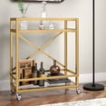 thumbnail image 2 of Evelyn&Zoe Wilson 30" Wide Rectangular Bar Cart in Brass, 2 of 7