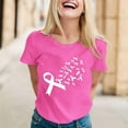 thumbnail image 4 of Cancer Shirts for Women Short Sleeve Crewneck Pink Ribbon Graphic T-Shirt Cancer Awareness Shirt, 4 of 5