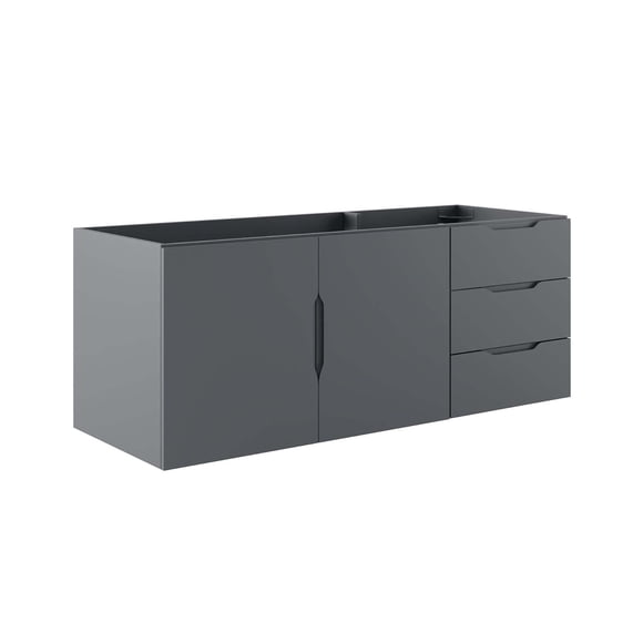Pemberly Row 47" MDF and Particleboard Bathroom Vanity Cabinet in Gray