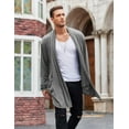 thumbnail image 5 of COOFANDY Men's Ruffle Shawl Collar Cardigan Open Front Lightweight Long Length Drape Cape Overcoat with Pockets, 5 of 10