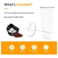 thumbnail image 6 of Iced Coffee Maker & Tea Brewer, 20oz Double Wall Cups, Single Serve, Strength Control, Portable Cold Brew System for Home & Office - Black, 6 of 7