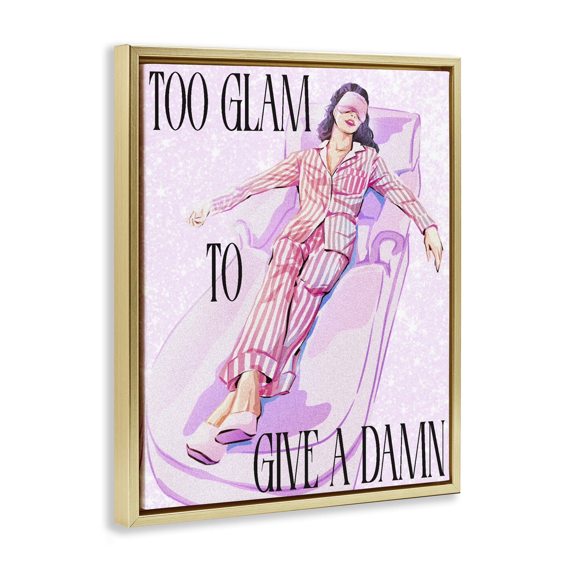 Stupell Industries To Glam To Care Gold Framed Floater Canvas Wall Art, design by Ziwei Li