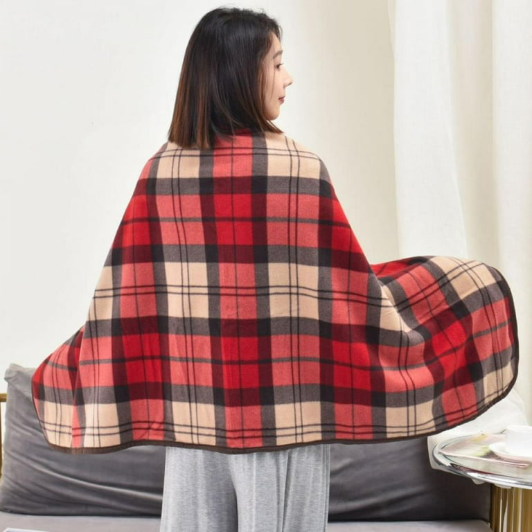 Poncho Blanket Wrap with Plush Flannel Lining Wearable Blanket
