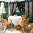 thumbnail image 4 of Outdoor Curtains for Patio Waterproof, Stained Glass Windproof Pravicy Outside Porch Blackout Curtain, Vintage Abstract Botanical Plant Sun Blocking Grommets Curtains for Cabana 2 Panels 54"x95", 4 of 9