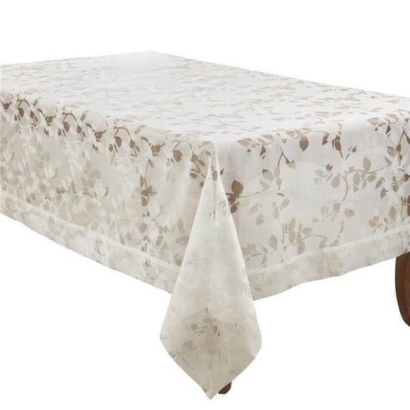 50 x 70 in. Sheer Elegance Vine Design Tablecloth, White