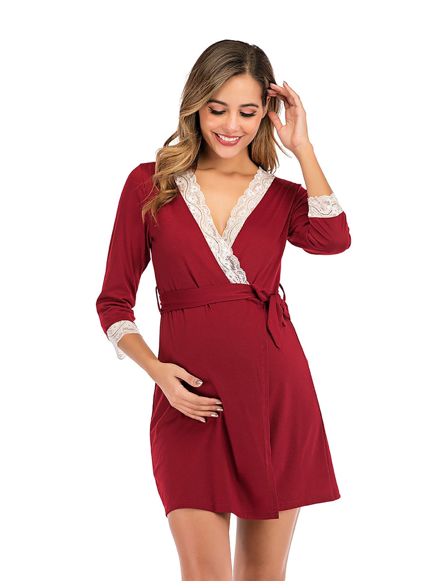 fleece maternity robe