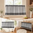 thumbnail image 4 of Black and White Buffalo Check Plaid Window Valances Floral Lace Semi Sheer Kitchen Curtain Farmhouse Gingham Curtains Rod Pocket Valances for Living Room, 42"x18", 4 of 8