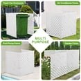 thumbnail image 3 of 3-Panel Outdoor Air Conditioner Fence Screen, 32" W x 38" H Outside Backyard Wood Privacy (White), 3 of 8