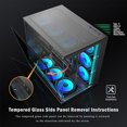 thumbnail image 3 of KEDIERS Gabinete PC ATX Gaming Carcasa para PC Carcasa de Cristal Telado para Juegos con 9 Ventilador ARGB, 3 of 5
