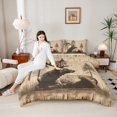 thumbnail image 6 of Manfei Reindeer Elk Adult Full Size Comforter Sets, Rustic Animal Bedding Comforter Set, Vintage Countryside Cabin Reversible Bedding Sets, Luxury Bedroom Decor, 3-Piece, 6 of 9