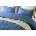 thumbnail image 3 of DNG Creations 3 Piece Ruched Pattern Duvet Cover 100% Egyptian Cotton, 800 TC- With Zipper Closure & Corner Ties ( Solid Medium Blue - Twin/Twin XL ), 3 of 3