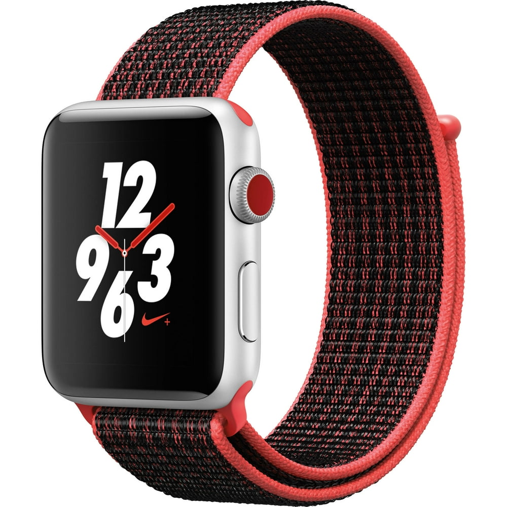 Apple Watch S3 42mm Nike Silver Crimson/Black GPS+Cellular - Walmart.com - Walmart.com