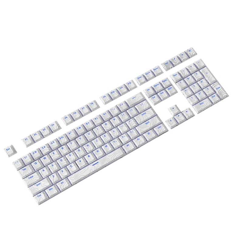 108 Keys PBT Dye Sublimation Keycaps Contour Line Front Print Backlit keycaps Cherry Profile Keycaps for Keyboard