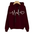 thumbnail image 2 of WEAIXIMIUNG Sweat à Rayures pour Femmes Grande Taille Pull Décontracté Imprimé à Manches Longues avec Capuche, 2 of 3