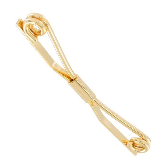 Gold Tone Bent Wire Collar Bar Clip Mens Adult Male