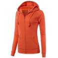thumbnail image 2 of A2Y Women's Casual Fitted Lightweight Pocket Zip Up Hoodie Orange 3XL, 2 of 3