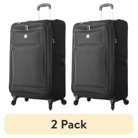 (2 pack) Protege Arendale 24" Soft Side Expandable Rolling Spinner Luggage, Black