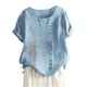 thumbnail image 1 of Camisetas de Manga Corta para Mujeres, Camiseta de Manga Corta Impresa Casual Hecha de 95% Poliéster 5% Spandex para Todas las Estaciones, Camisetas de Manga Corta para Mujeres, 1 of 3
