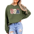 thumbnail image 5 of Ink-Printed USA Coquette Bow Sweatshirt for Women Girls Kids July 4th Family Matching Army Green Sweatshirt Adult X-Large, 5 of 8