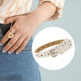 thumbnail image 4 of Cinturón fino y moderno con perforaciones en forma de estrella para mujer, ideal para jeans, vestidos, faldas y fiestas. Blanco, 4 of 8