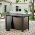 POCASSY 43" Rectangular Propane Fire Pit Table 50,000 BTU Metal Patio