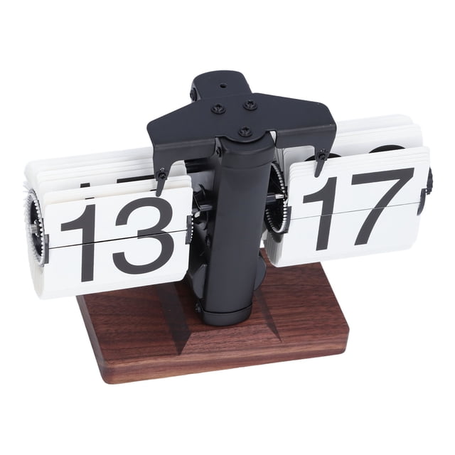Flip Desk Clock, Retro Vintage Design Auto Flip Desk Table Clock, Internal Gear Operated Mechanical Flip Clock, 24 Hours Modern Digital Mechanical Retro Flip Down Clock for Home