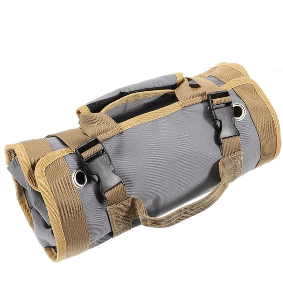 WRISTBIQUE Tool Roll Pouch Light Grey Portable Tool Storage Bag 1 Set for Electrician