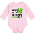 thumbnail image 3 of Inktastic Happy St. Patrick's Day Green Hat and Clovers Boys or Girls Long Sleeve Baby Bodysuit, 3 of 5