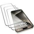 thumbnail image 3 of Htwon Screen Protector for iPhone 15 Pro Max/15 Pro/15 Plus/15 Tempered Glass Film, Clear, 3Pcs, 3 of 16