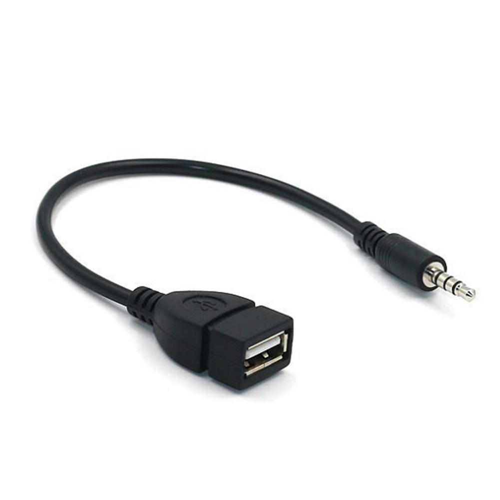 pariteit ingenieur in stand houden 3.5mm Male Audio AUX Jack to USB 2.0 Type A Female OTG Converter Adapter  Cable - Walmart.com