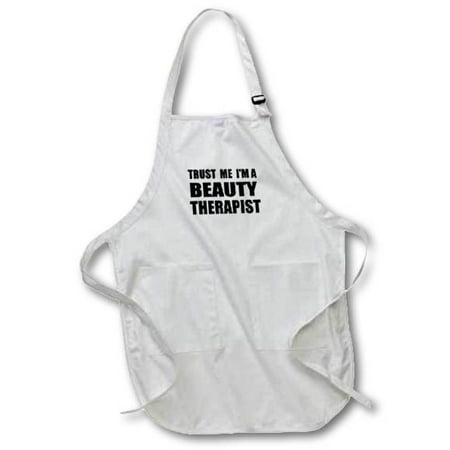 

3dRose Trust me Im a Beauty Therapist. Black. beautician humor funny job gift Full Length Apron 22 by 30-inch Black With Pockets