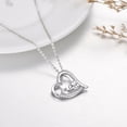 thumbnail image 2 of Cuoka Elephant Necklace 925 Sterling Silver Heart Pendant Necklaces with Cubic Zirconia 18K White Gold Plated 18'' Chain Cute Animal Jewelry Birthday Xmas Gift for Women Mom Wife, 2 of 6