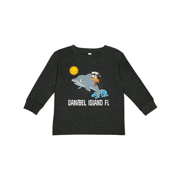 Inktastic Sanibel Island Florida Dolphin Boys or Girls Long Sleeve Toddler T-Shirt