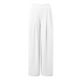 thumbnail image 4 of Pantalones palazzo anchos de color liso para mujer: cintura alta con cinturilla elástica, poliéster y spandex, pantalones largos informales con bolsillos laterales., 4 of 5