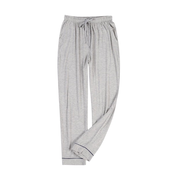 Pantalones de pijama largos para hombre, ropa de dormir informal para el hogar, pantalones finos y sueltos, pantalones de pijama de color liso, pantalones para hombre