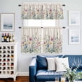 thumbnail image 2 of Spring Floral Kitchen Curtains Sets for Windows 24 Inch Length, Watercolor Herbs Summer Botanical Rustic Rod Pocket Window Treatments Tier Curtains and Valances Set for Bedroom/Bathroom, 2 of 8
