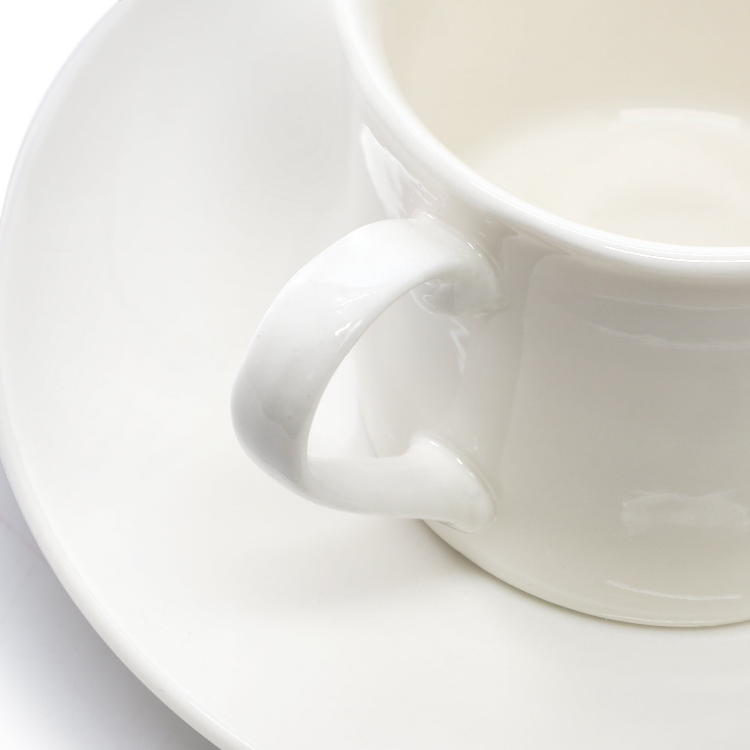 Elama Aspin 12 Piece 2.5 Ounce Porcelain Espresso Cup Set in White with Saucers