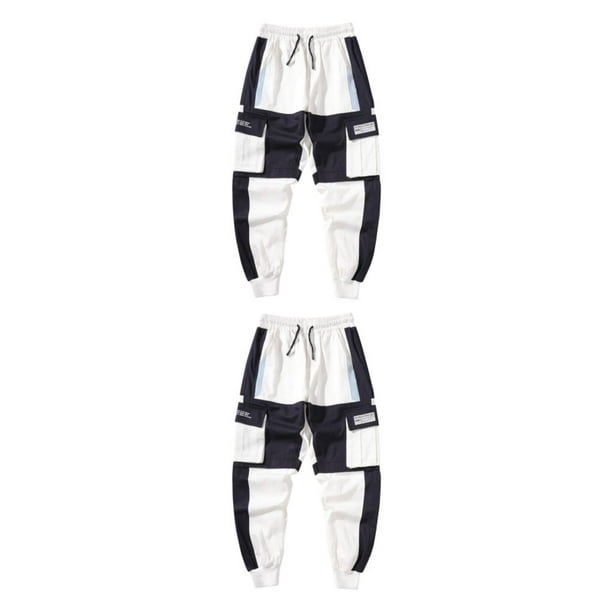 Minnieouse Pantalones cargo joggers cómodos de poliéster para hombres - Pantalones harén de moda y con múltiples bolsillos Type11 NO11