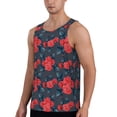 thumbnail image 2 of Gukieu Rose Flowers Print Men's Quick Dry Fitness Vest, Round Neck Sleeveless Fitness Bodybuilding Top-X-Large, 2 of 7