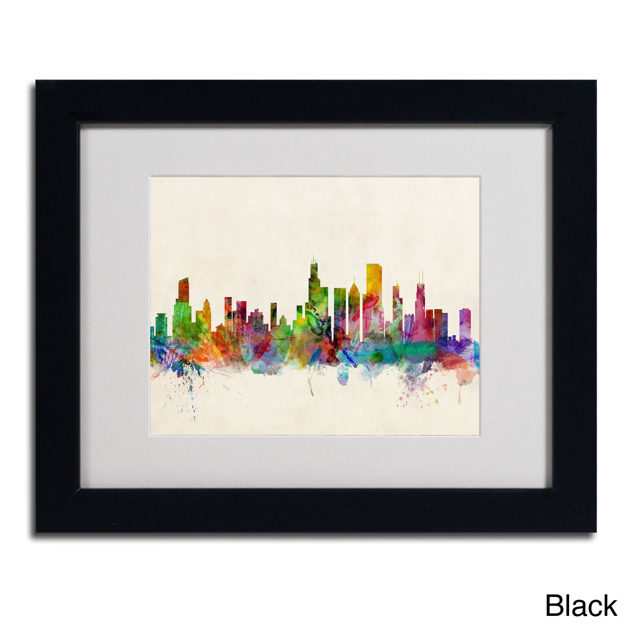 Trademark Fine Art "Chicago, Illinois" Canvas Art by Michael Tompsett, Wood Frame