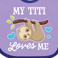 thumbnail image 4 of Inktastic My Titi Loves Me with Sloth and Hearts Boys or Girls Baby Bib, 4 of 4