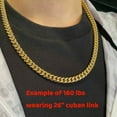thumbnail image 6 of 10MM Mens Gold Black Miami Cuban Link Chain Necklace Stainless Steel Men Jewelry, 6 of 8