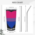 thumbnail image 2 of Taza de café de acero inoxidable aislada de 20 oz con pajita, juego de tres piezas, con bandera del orgullo gay y bisexual Lgbtq, 2 of 7