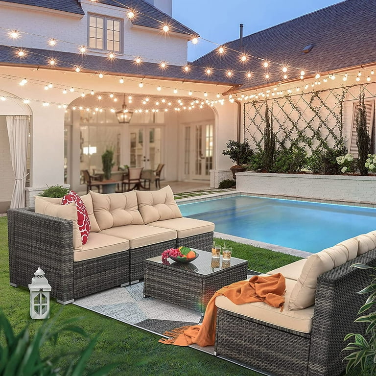 Dextrus Patio Sofa Set, Pieces Patio Furniture Set Outdoor