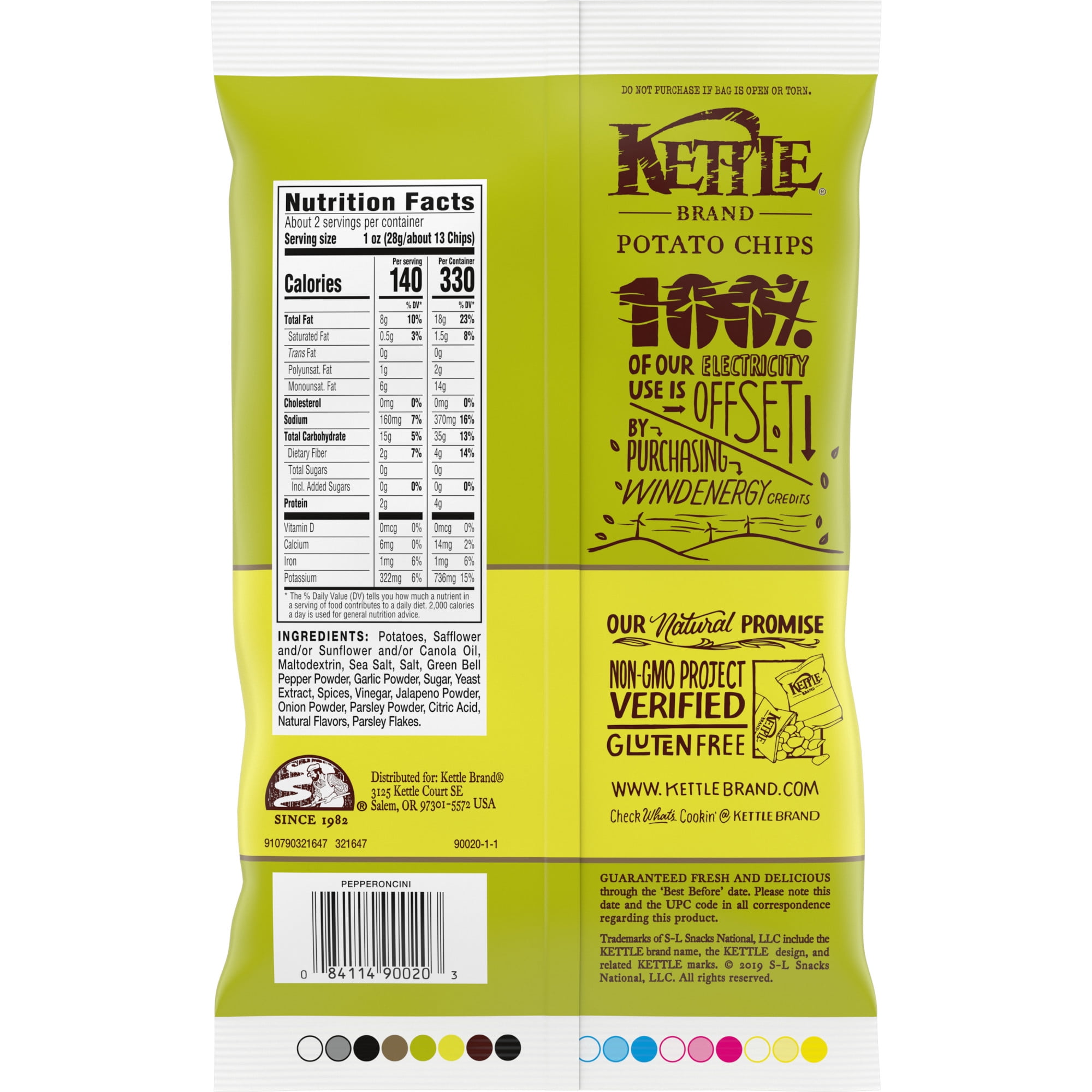 Kettle Brand Potato Chips, Pepperoncini Kettle Chips, 2.25 oz